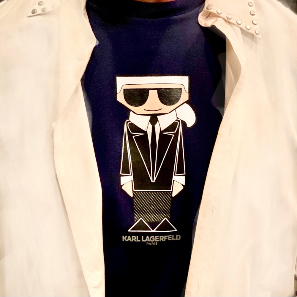 KARL LAGERFELD BLACK T-SHIRT New with tags (KARL JACKET TEE)
